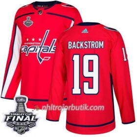 Män Ishockey Washington Capitals Tröja Nicklas Backstrom 19 2018 Stanley Cup Final Patch Adidas Röd Authentic